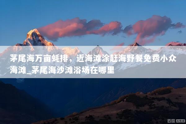 茅尾海万亩蚝排，近海滩涂赶海野餐免费小众海滩_茅尾海沙滩浴场在哪里