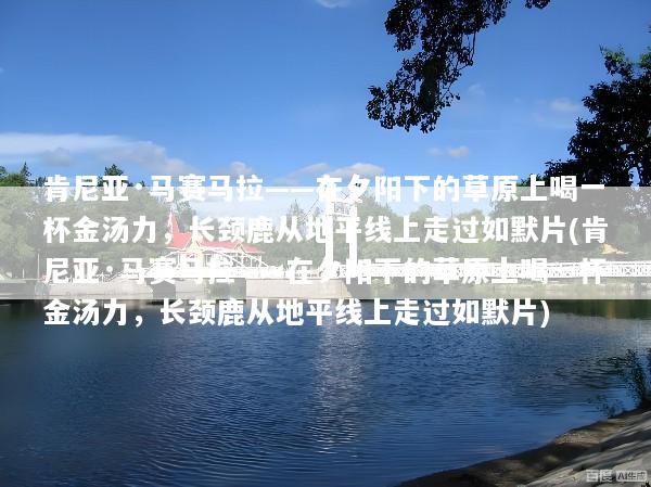 肯尼亚·马赛马拉——在夕阳下的草原上喝一杯金汤力，长颈鹿从地平线上走过如默片(肯尼亚·马赛马拉——在夕阳下的草原上喝一杯金汤力，长颈鹿从地平线上走过如默片)
